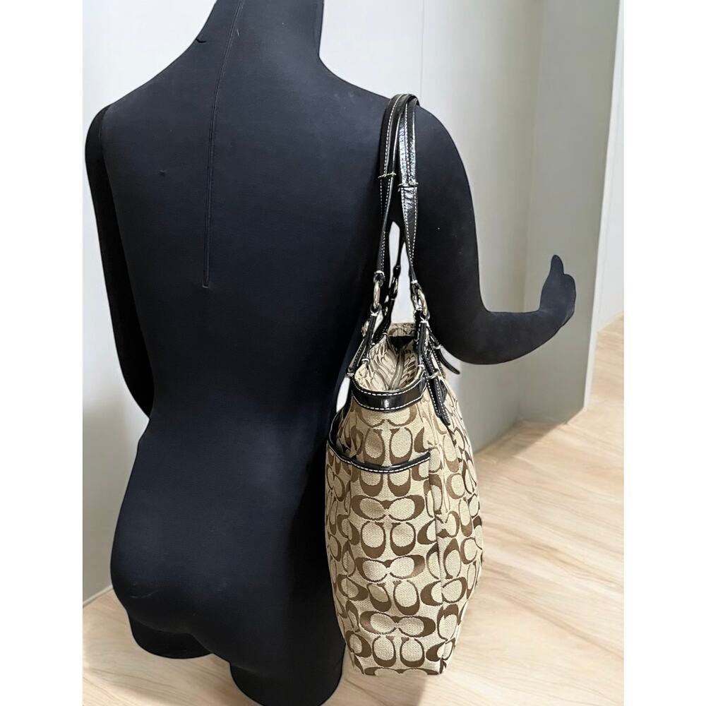 Y2K Coach F16566 Signature Jacquard North South Tote Bag & Wallet - Picture 12 of 15